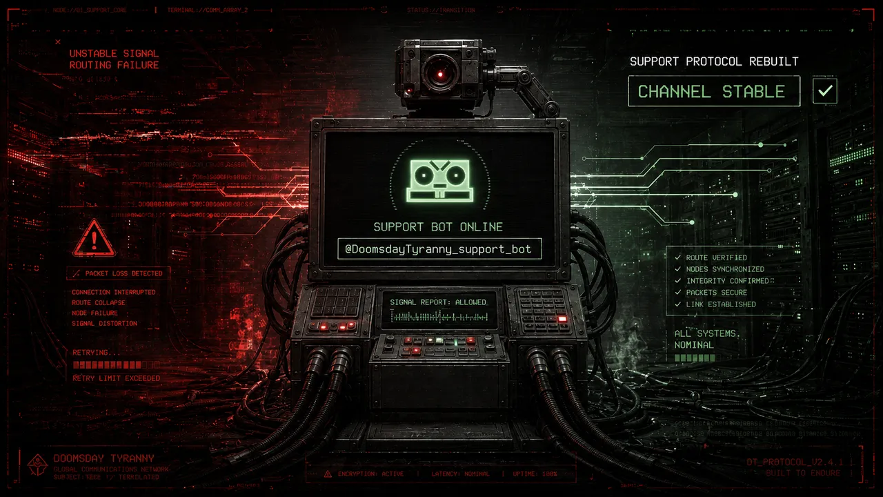 Doomsday Tyranny Support Bot Terminal with Stable Channel Status